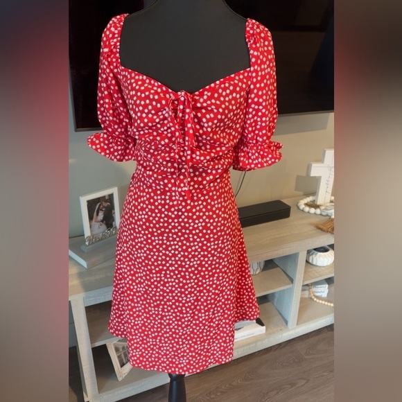 SHEIN Red and White Dress NWOT - Picture 2 of 6